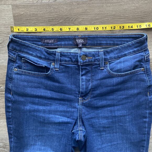 NYDJ Jeans Womens Sz 8 Blue Sherri Slim Lift X Tuck Tech Stretchy Straight Leg - Picture 8 of 13